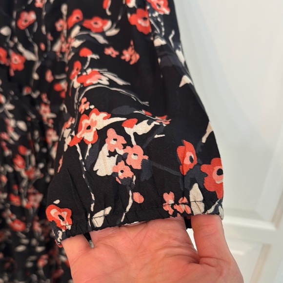 Band of Gypsies Orange and Black Wrap Dress 3/4 Sleeve V-Neck. Size M. Bohemian - Picture 5 of 7